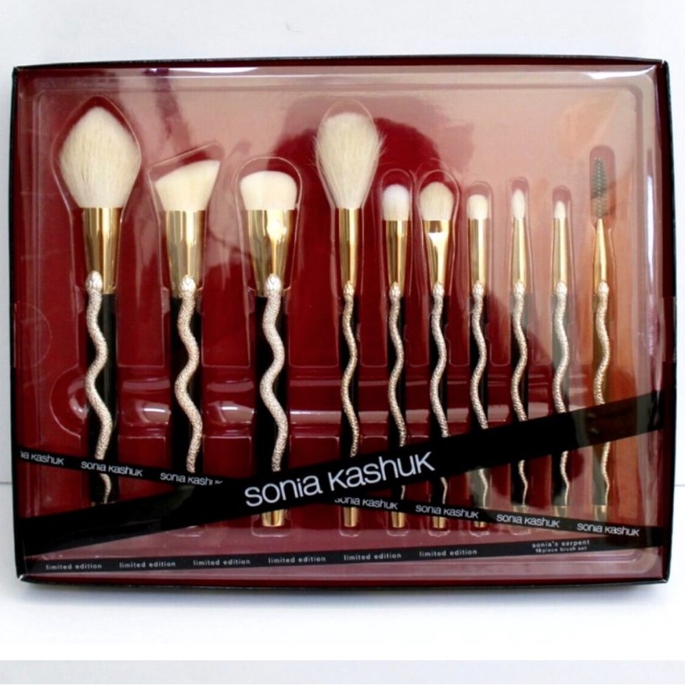 Sonia Kashuk Serpent Snake 10 Piece Limited Edition Gold Makeup Brush Set - Picture 4 of 7